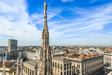 View from Duomo roof in Milan