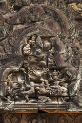Bas-reliefs in Banteay Samre hindu temple, Angkor, Cambodia