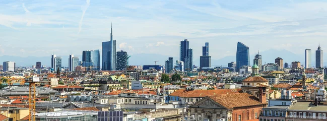 Fotobehang Milaan Milaan nieuwe stad uitzicht van bovenaf