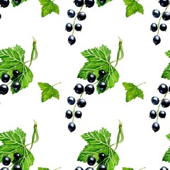 black currant seamless pattern. Background design for tea, ice cream, natural cosmetics, candy and bakery with black currant filling, menu. Best for textile, wrapping paper.
