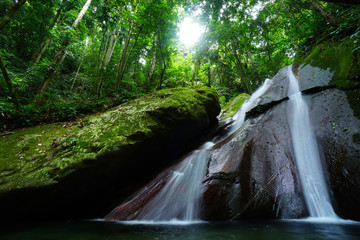 Kipungit waterfall in Poring Hot Spring, Kota Kinabalu National Park located in Sabah Borneo, Malaysia.