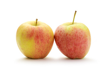 Two fresh apples on white background