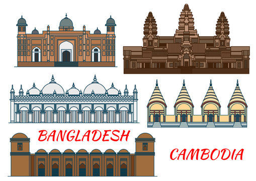 Temples, mosques of Cambodia and Bangladesh icon