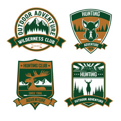 Obraz premium Hunting club emblem icons
