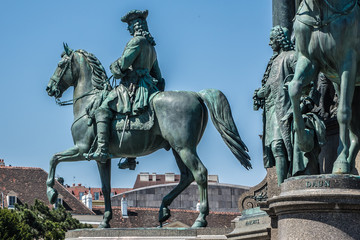 Obraz premium Maria Theresia Monument, in Vienna, Austria.