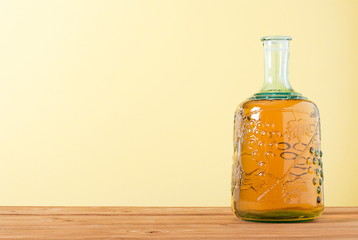 carafe of fresh white wine on the table