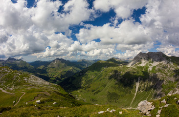 Obraz premium View From Ruefikopf 2.350m In Vorarlberg Austria