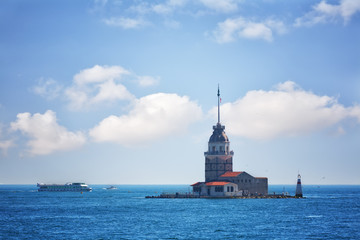 Fototapeta na wymiar Istanbul, view of the Maiden's Tower , Turkey