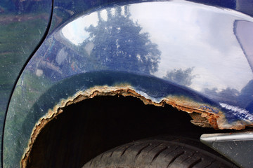 Car with rust corrosion