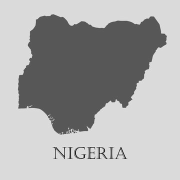 Gray Nigeria map - vector illustration