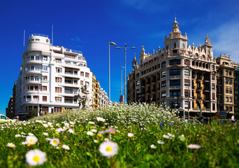 Naklejka premium Day view of street in San Sebastian. Euskadi square