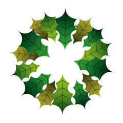 leafs christmas decoration isolated icon