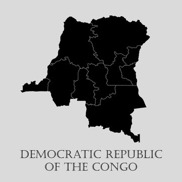 Black Congo map - vector illustration