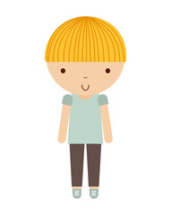 little cute boy isolated icon