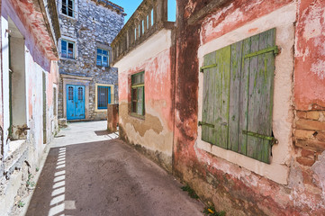 Colorful windows in Sukosan (Croatia)