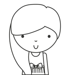 little cute girl isolated icon