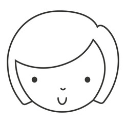little cute girl isolated icon