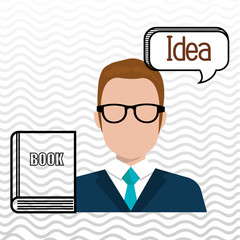 man book idea icon vector illustration design