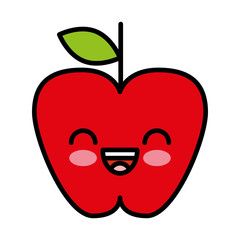 fruit character face isolated icon