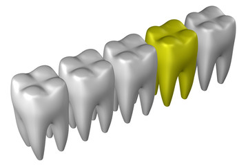 Human teeth. 3D rendering.