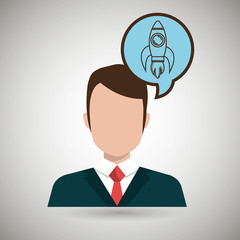 man idea bubble speak vector illustration design