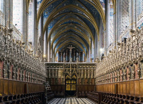 Interior of the Albi Cathedral - Cathedral Basilica of Saint Cecilia, France