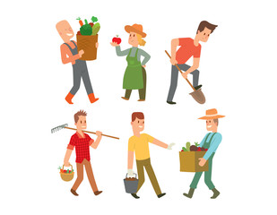 Garden harvest people vector character