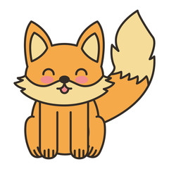 cute fox animal tender isolated icon