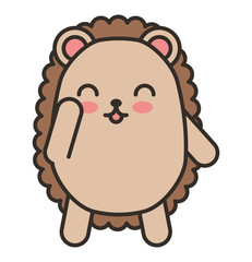 cute purcopine animal tender isolated icon