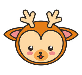 cute deer animal tender isolated icon