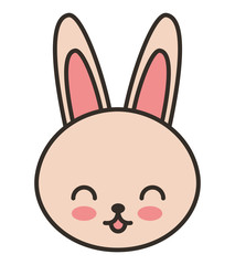 cute rabbit animal tender isolated icon