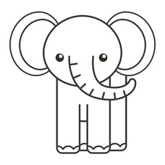 cute elephant animal tender isolated icon