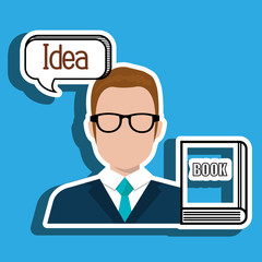 man book idea icon vector illustration design