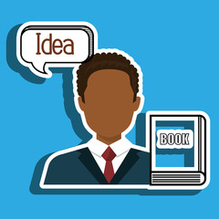 man book idea icon vector illustration design