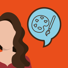 woman girl silhouette idea vector illustration design