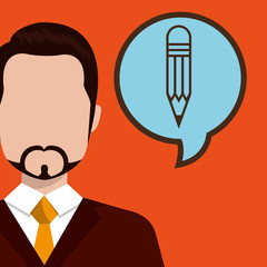 man idea bubble speak vector illustration design