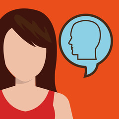 woman girl silhouette idea vector illustration design