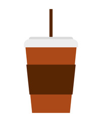 glass drink with straw isolated icon