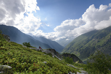 Fototapeta premium Alpine landscape early in the morning