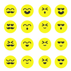 Fototapeta premium Emoji icons , Emoticon Vector style smile