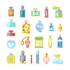 Perfume bottle vector icons