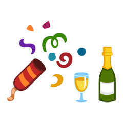 Celebration icons set party symbols