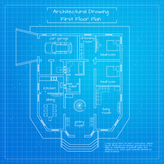 Vector illustration of city building blueprint.