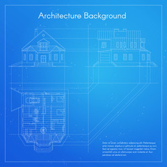 Vector illustration of city building blueprint.