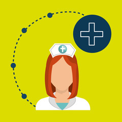 woman medical staff service vector illustration design