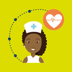 woman medical staff service vector illustration design