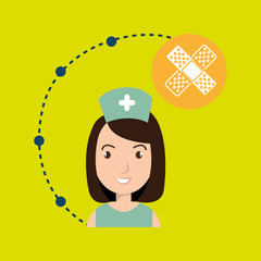 woman medical staff service vector illustration design
