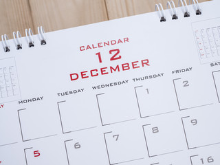 December on calendar page 1