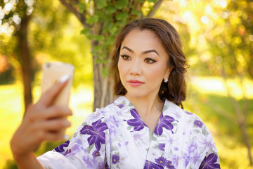 beautiful asian woman in kimono 