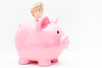 Detail of a piggy bank